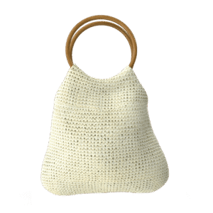 04 Knitted bag with a wooden handle