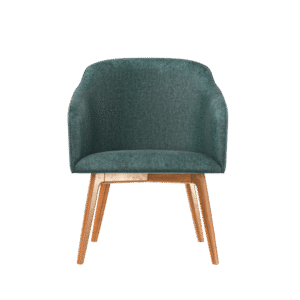 Green chair with wooden legs 60x100 cm