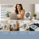 Zephyr: Rechargeable fan with 3 level speed adjustment | 1200mah battery