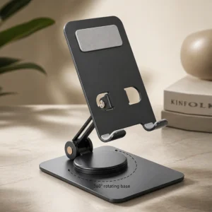 Foldstand: Folding & Rotating Metal Mobile Stand | Folds completely to take minimal space foldstand