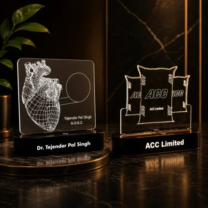 Acrylic Glow Lamp – Rechargeable| 1200 mAh battery| White & Warm white light| Dimmer & Touch Sensor| 6 x 6″ Acrylic sheet| Type C charging| Branding Included MOQ 200 pcs Acrylic Glow Lamp