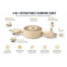 TidyCord Pure: Retractable Fast Charging cable with Data function in Wheat Straw material | Dual Input
