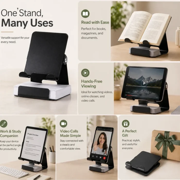 TiltX Pad: Large size Adjustable metal mobile stand with writing pad | 200 writing sheets tiltX pad