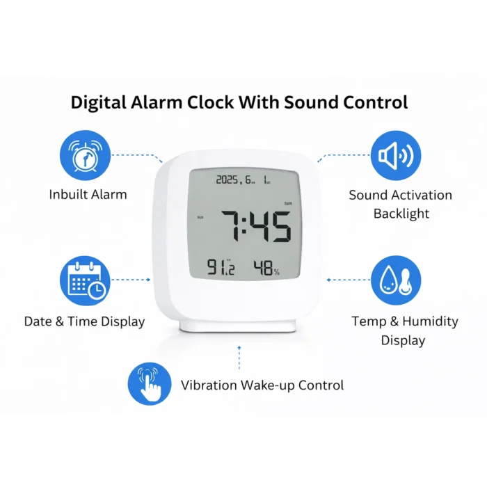 Screentime: TV style clock with Calendar, Temperature & Humidity function tv style clock