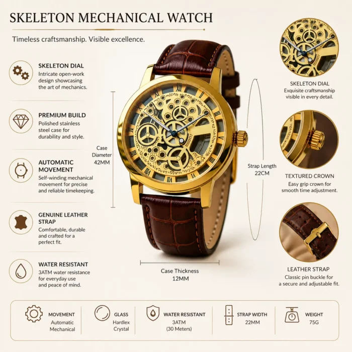 Renaissance Traders - Brown Leather Analog Men's Watch men's watch