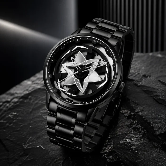 Renaissance Traders Black Metal 360° Rotation Dial Analog Men's Watch men's watch
