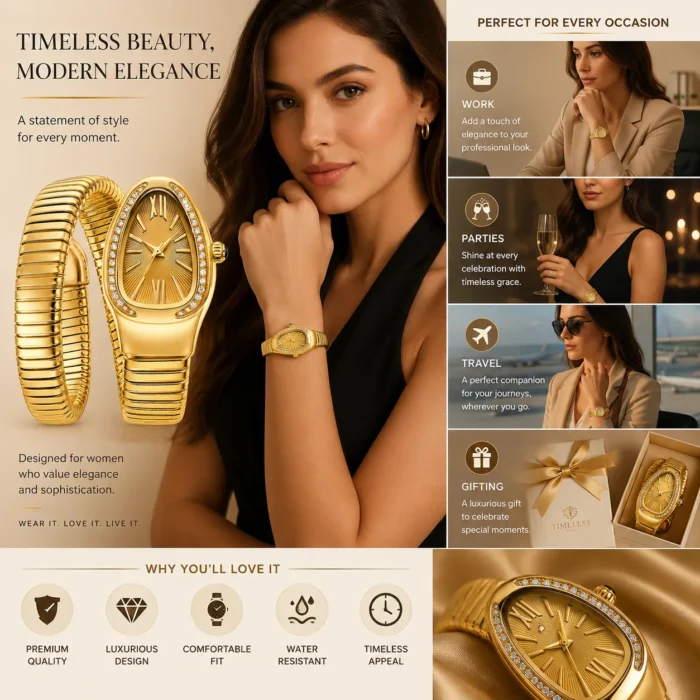 RENAISSANCE TRADERS snake style bracelet Analog Watch - For Girls women's watch