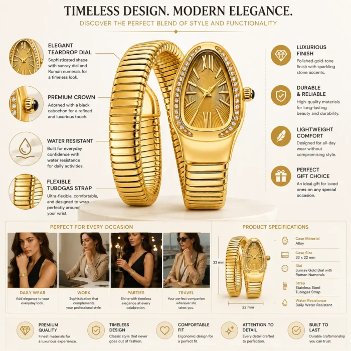 RENAISSANCE TRADERS snake style bracelet Analog Watch - For Girls women's watch