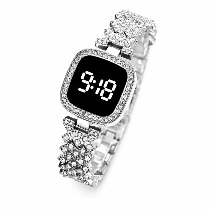 Renaissance Traders Silver Metal Digital Womens Watch women's watch