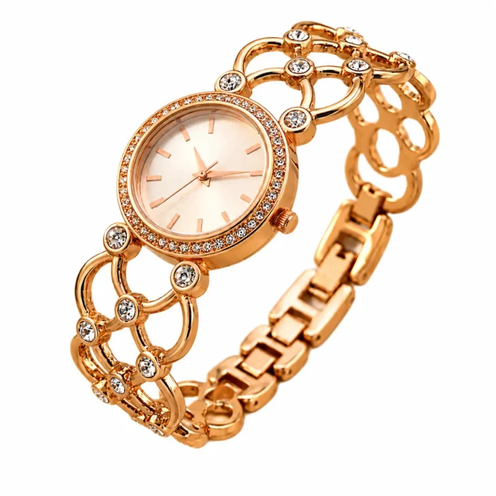 Renaissance Traders Gold Metal Stone Studded Analog Womens Watch women watch