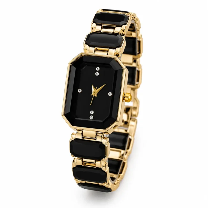 Renaissance Traders Black and Gold Metal Analog Womens Watch women watch